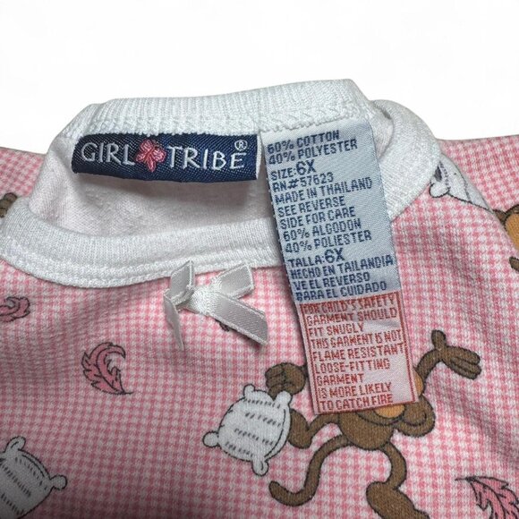 ✨VTG/Y2K Girl's Girl Tribe Pink Monkey PJ Set✨ - Picture 6 of 7